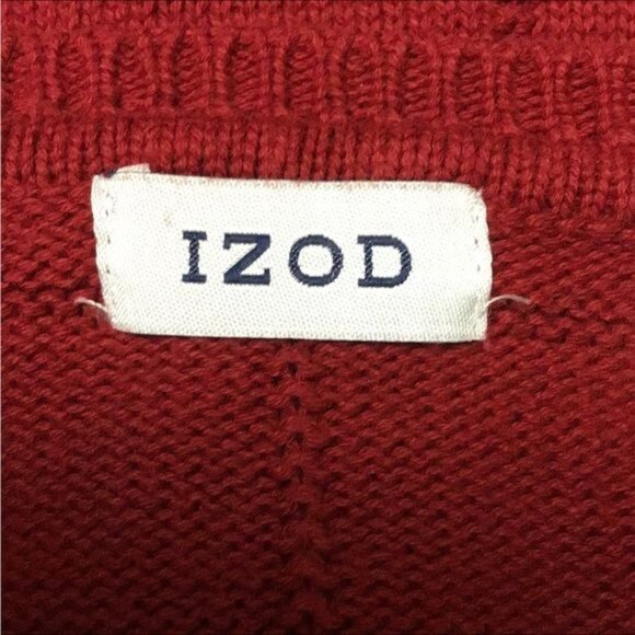 IZOD Vintage Mens Chunky Crewneck Knit Pullover Sweater, Red, Size XXL - Picture 6 of 9